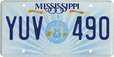 MS license plate YUV490