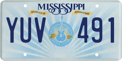 MS license plate YUV491