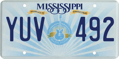 MS license plate YUV492