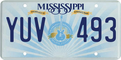 MS license plate YUV493