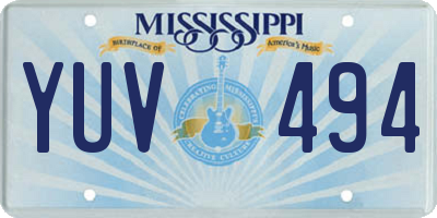MS license plate YUV494