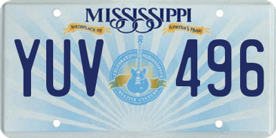 MS license plate YUV496
