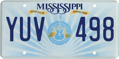 MS license plate YUV498