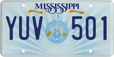 MS license plate YUV501