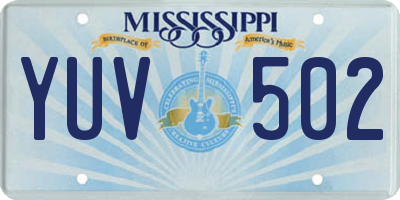 MS license plate YUV502