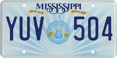 MS license plate YUV504