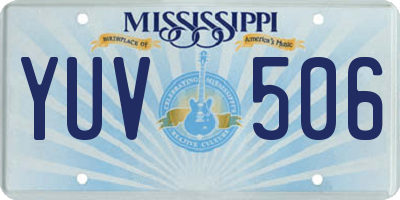 MS license plate YUV506