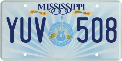 MS license plate YUV508