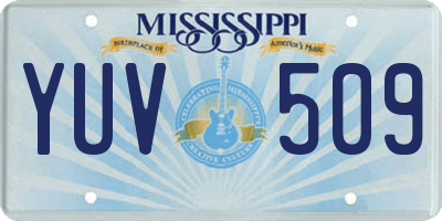 MS license plate YUV509