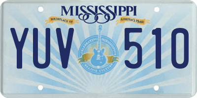 MS license plate YUV510