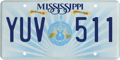 MS license plate YUV511