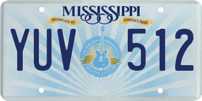 MS license plate YUV512