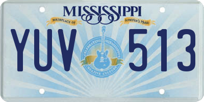 MS license plate YUV513