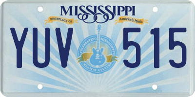 MS license plate YUV515