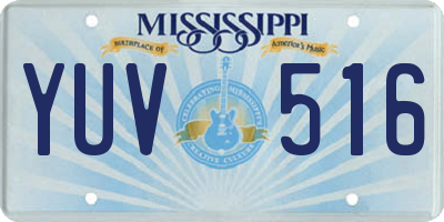 MS license plate YUV516
