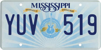 MS license plate YUV519