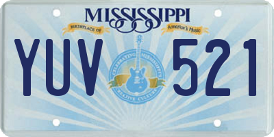 MS license plate YUV521