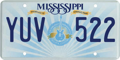 MS license plate YUV522