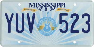 MS license plate YUV523