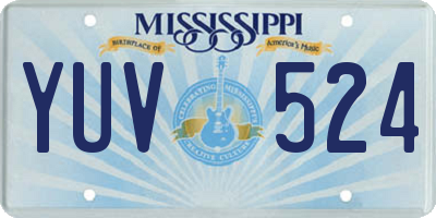 MS license plate YUV524