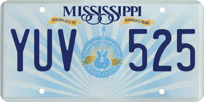 MS license plate YUV525