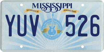 MS license plate YUV526