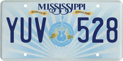 MS license plate YUV528