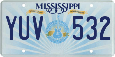 MS license plate YUV532