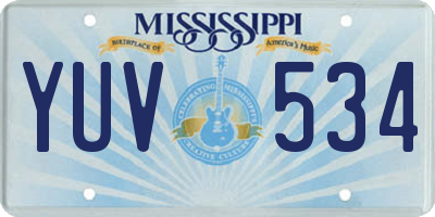 MS license plate YUV534
