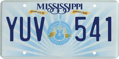 MS license plate YUV541