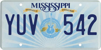MS license plate YUV542