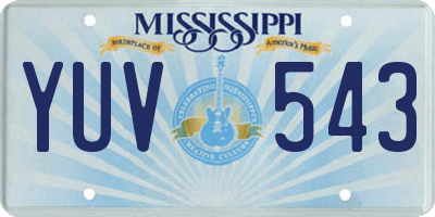 MS license plate YUV543