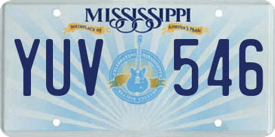 MS license plate YUV546