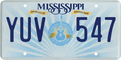 MS license plate YUV547