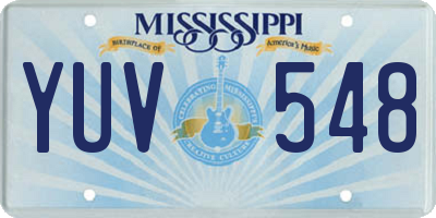 MS license plate YUV548