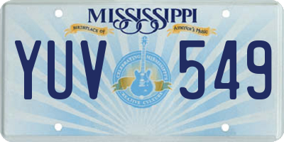 MS license plate YUV549