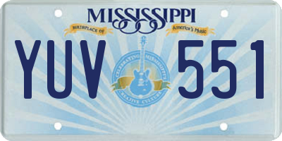 MS license plate YUV551