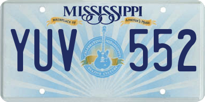 MS license plate YUV552