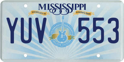 MS license plate YUV553