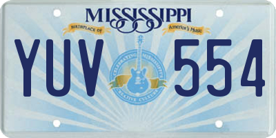 MS license plate YUV554