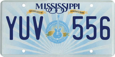 MS license plate YUV556