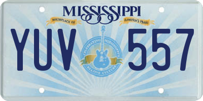 MS license plate YUV557