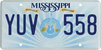 MS license plate YUV558
