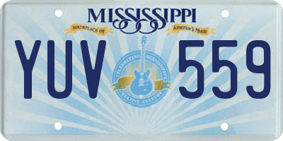 MS license plate YUV559