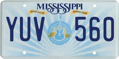 MS license plate YUV560