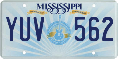 MS license plate YUV562