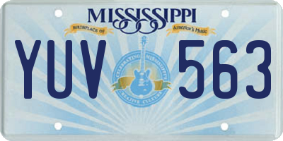 MS license plate YUV563