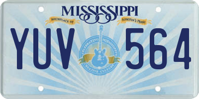 MS license plate YUV564
