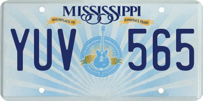 MS license plate YUV565