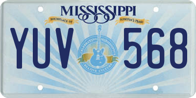 MS license plate YUV568